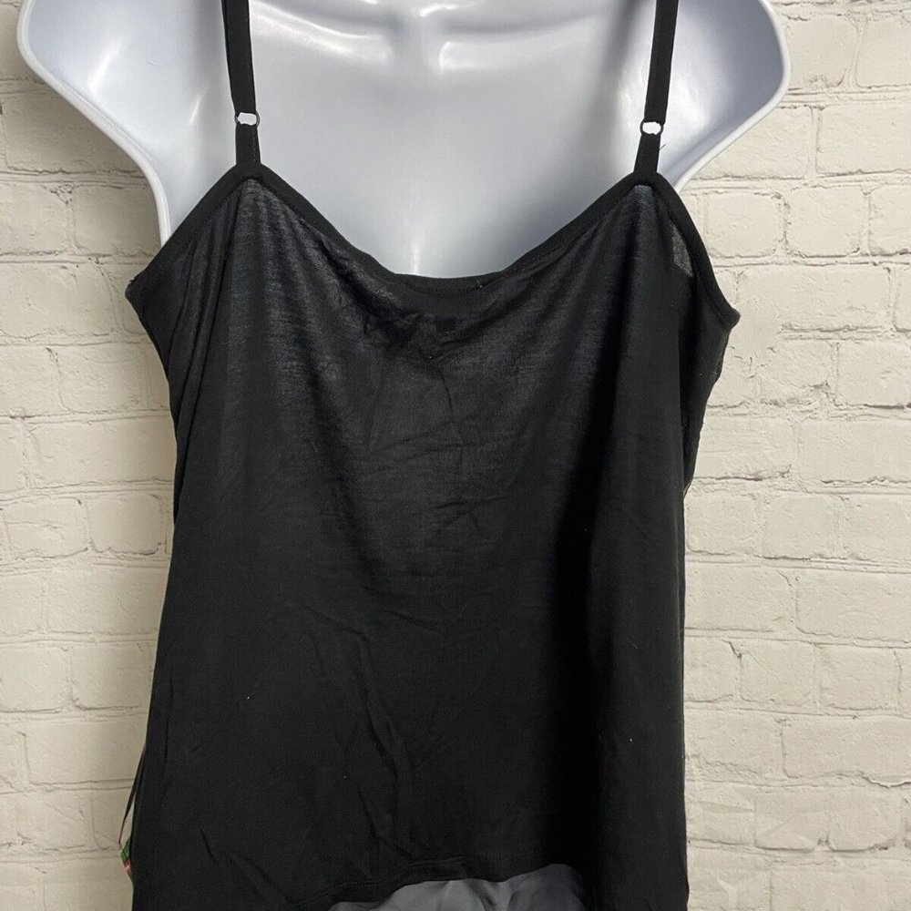 Warehouse women size 12 black streak strap sleeve lined blouse - Picture 6 of 8